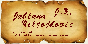 Jablana Miljojković vizit kartica